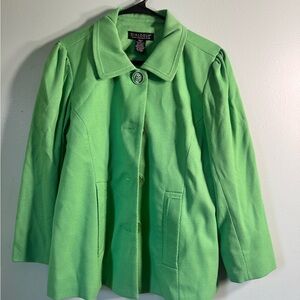 Dialogue Women's Bright Green Pea Coat